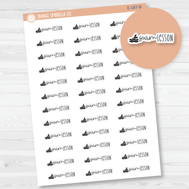 Swim Lesson Icon Script Planner Stickers | FC12 | E-187-B