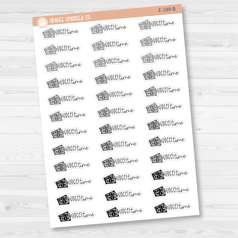 Budget Time Money Icon Script Planner Stickers | FC12 | E-189