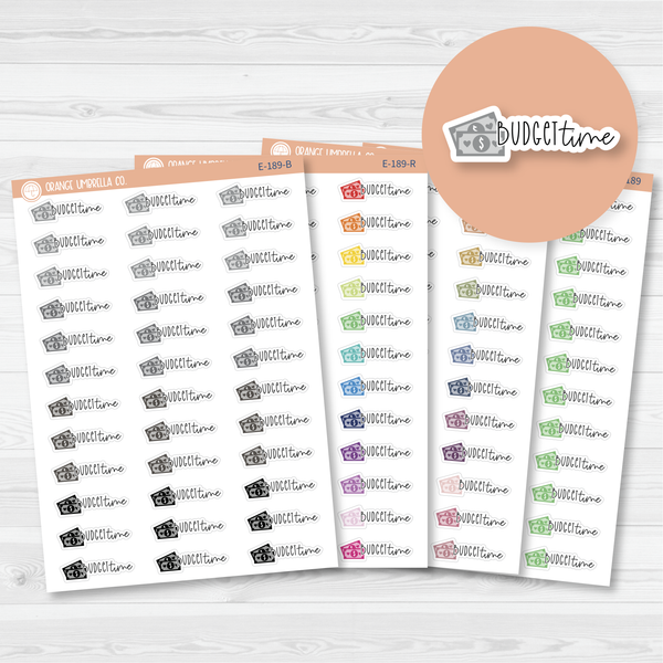 Budget Time Money Icon Script Planner Stickers | FC12 | E-189