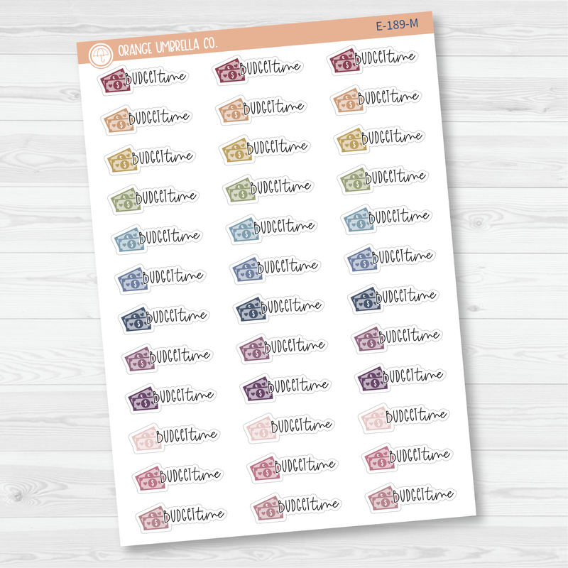 Budget Time Money Icon Script Planner Stickers | FC12 | E-189