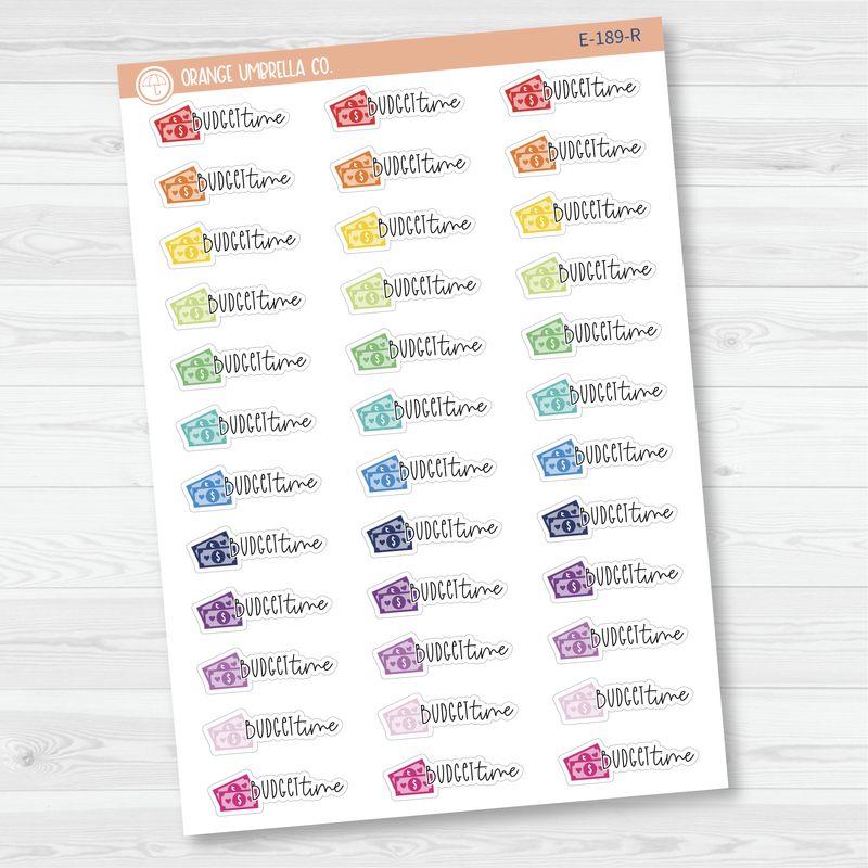 Budget Time Money Icon Script Planner Stickers | FC12 | E-189