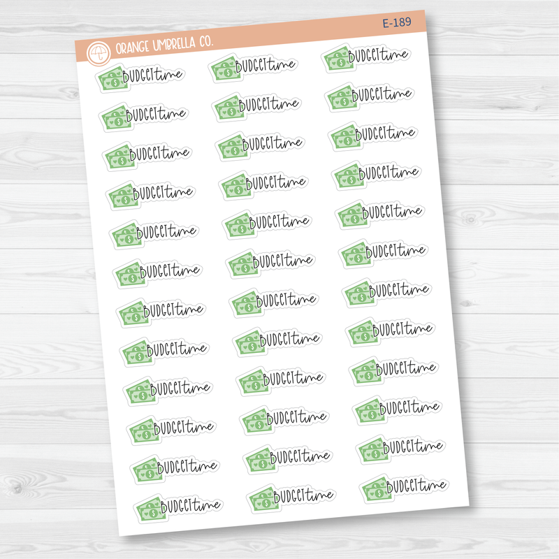 Budget Time Money Icon Script Planner Stickers | FC12 | E-189