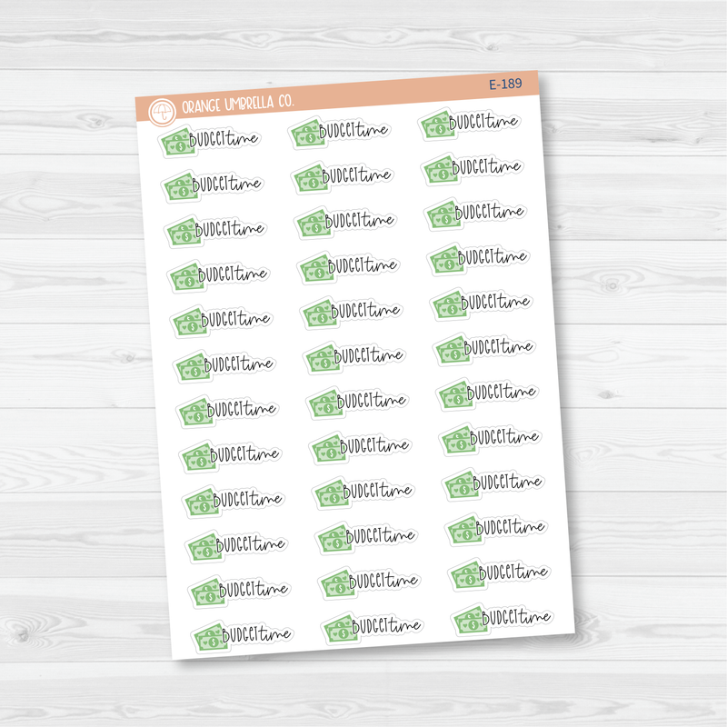 Budget Time Money Icon Script Planner Stickers | FC12 | E-189