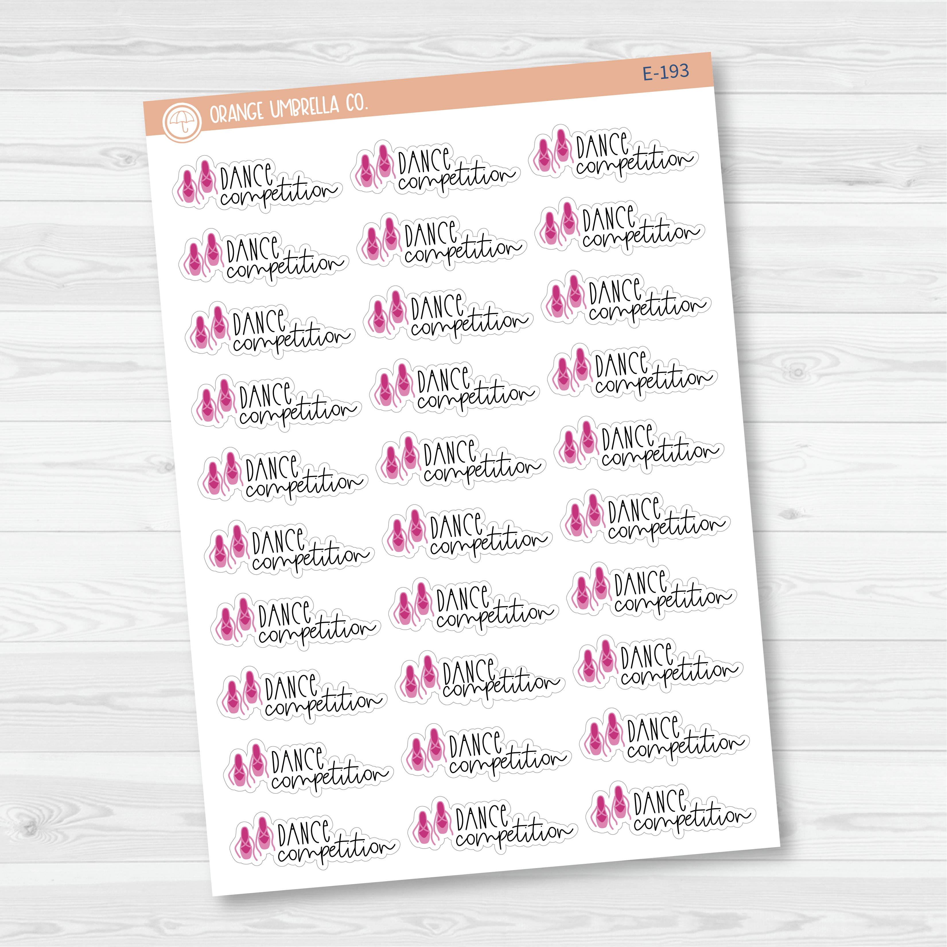 Dance Competition Icon Script Planner Stickers | FC12 | E-193
