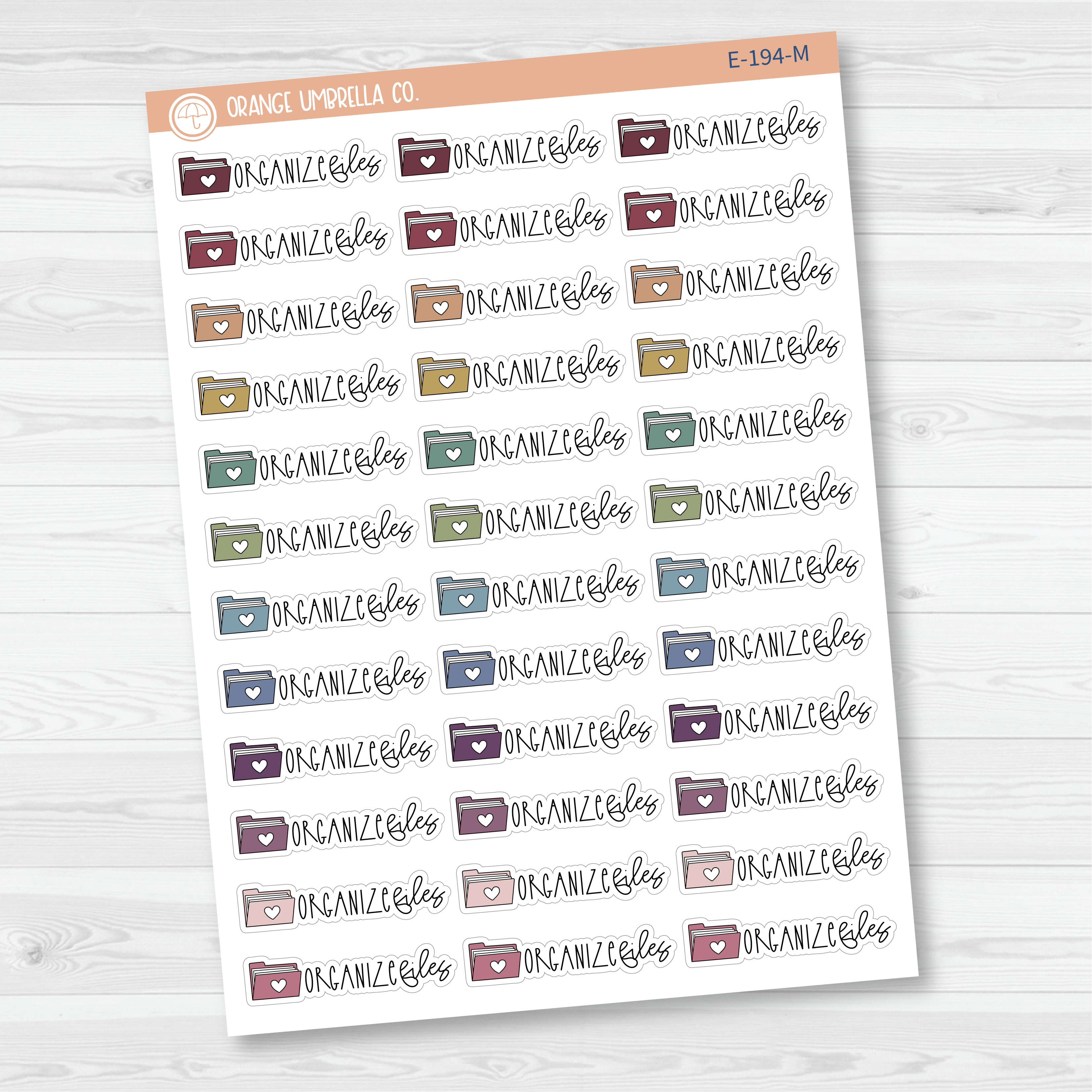 File Folder Organize Icon Script Planner Stickers | FC12 | E-194