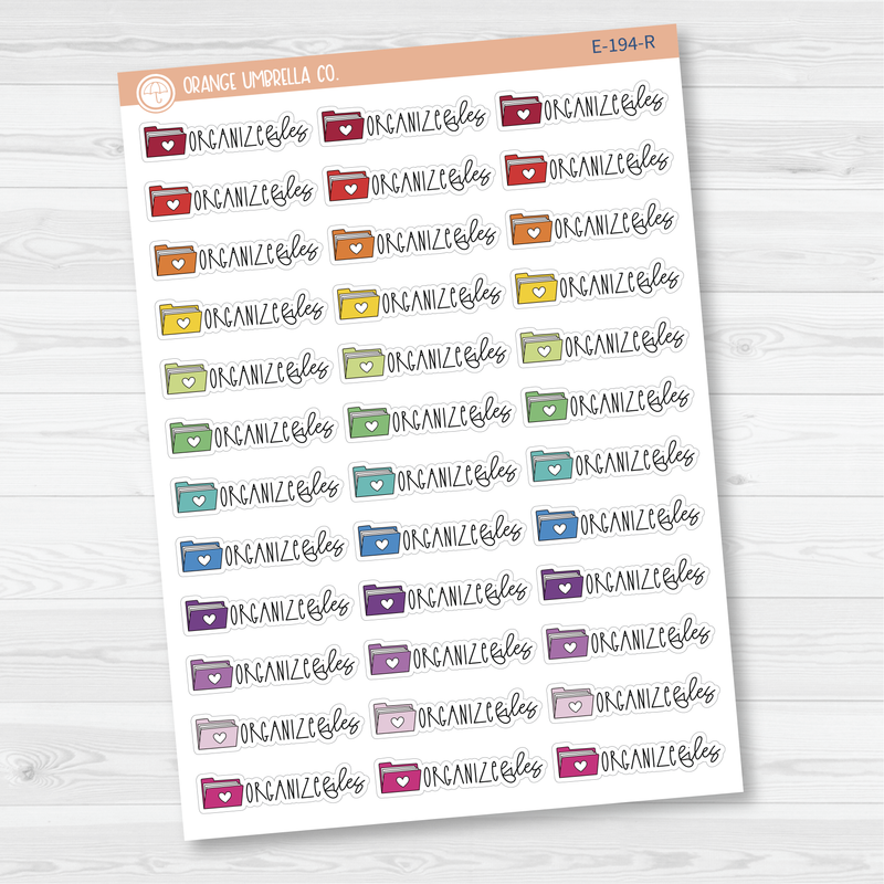 File Folder Organize Icon Script Planner Stickers | FC12 | E-194