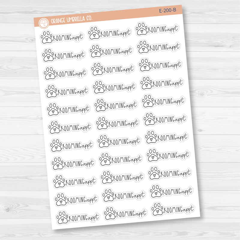 Grooming Appointment Icon Script Planner Stickers | FC12 | E-200