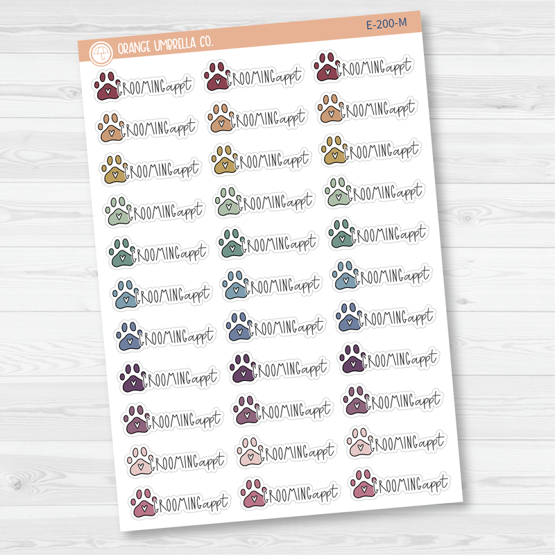 Grooming Appointment Icon Script Planner Stickers | FC12 | E-200