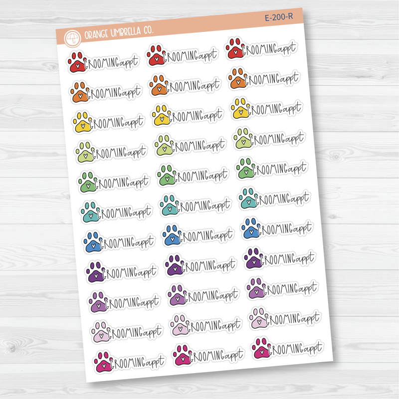 Grooming Appointment Icon Script Planner Stickers | FC12 | E-200