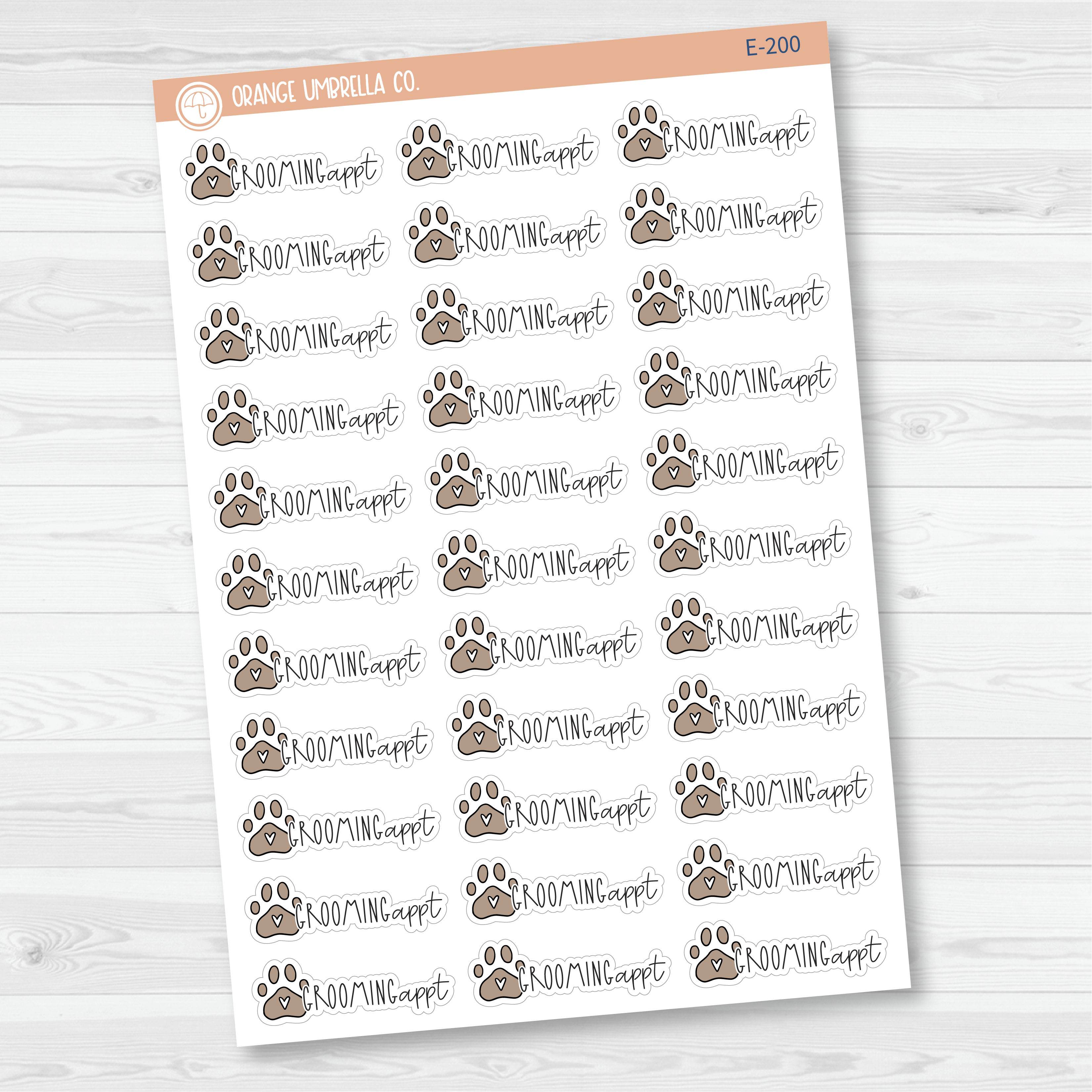 Grooming Appointment Icon Script Planner Stickers | FC12 | E-200