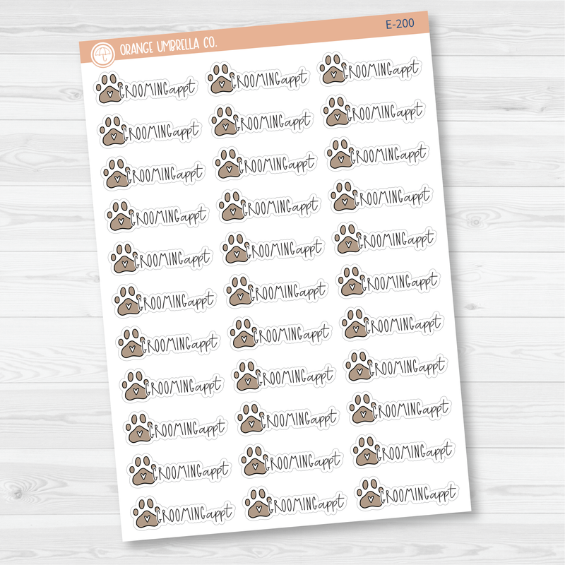 Grooming Appointment Icon Script Planner Stickers | FC12 | E-200