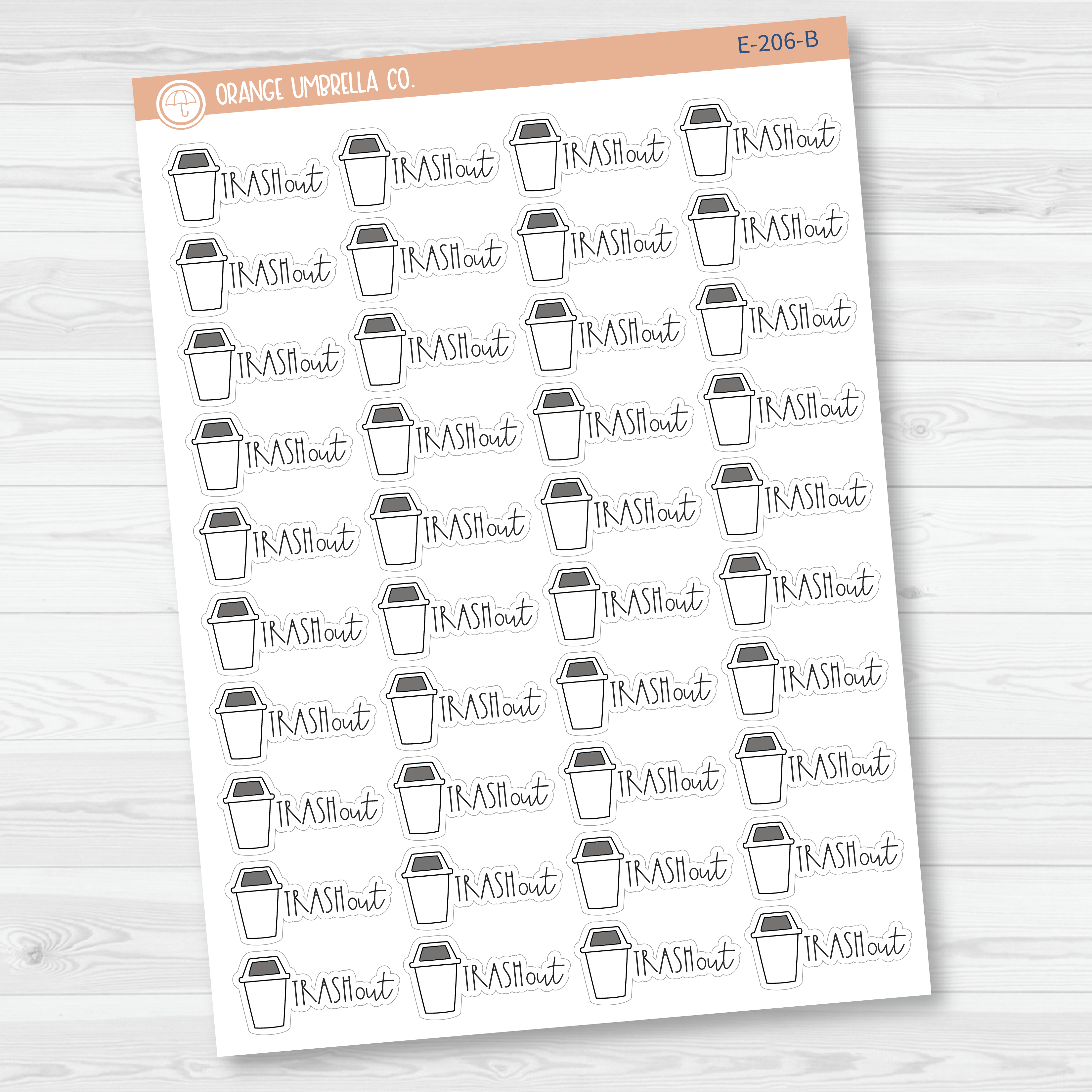 Trash Out Icon Script Planner Stickers | FC12 | E-206