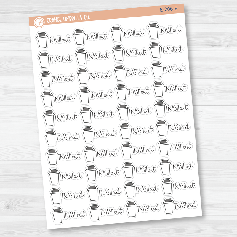 Trash Out Icon Script Planner Stickers | FC12 | E-206