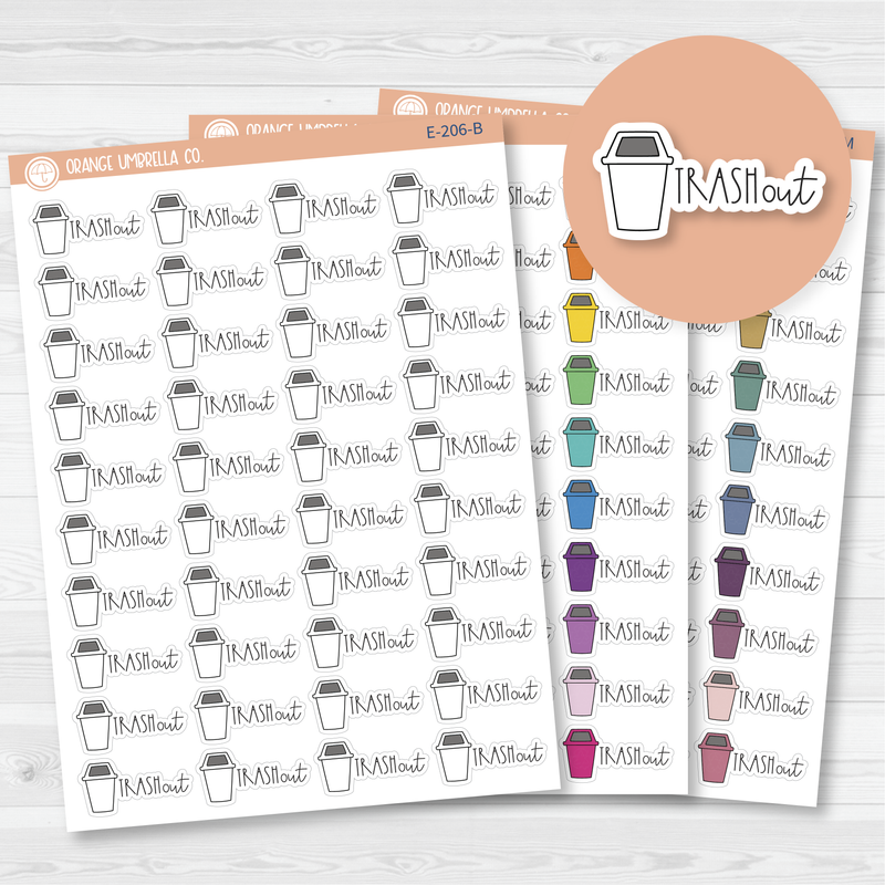 Trash Out Icon Script Planner Stickers | FC12 | E-206