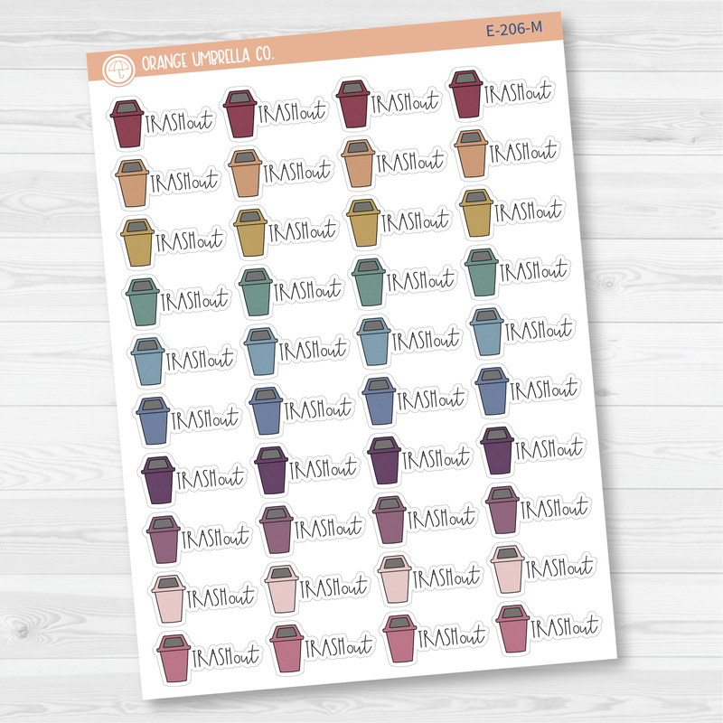 Trash Out Icon Script Planner Stickers | FC12 | E-206