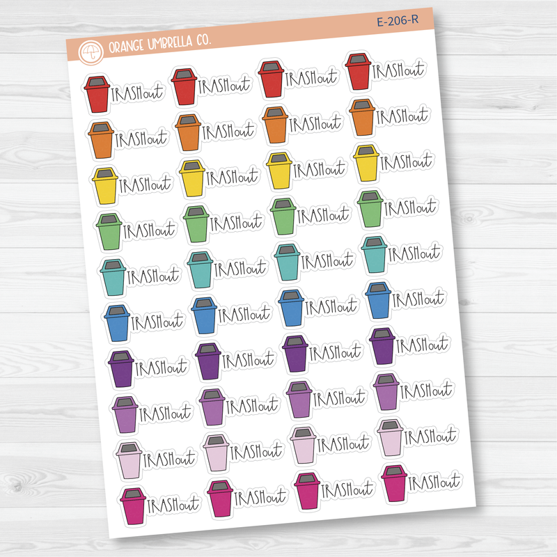 Trash Out Icon Script Planner Stickers | FC12 | E-206