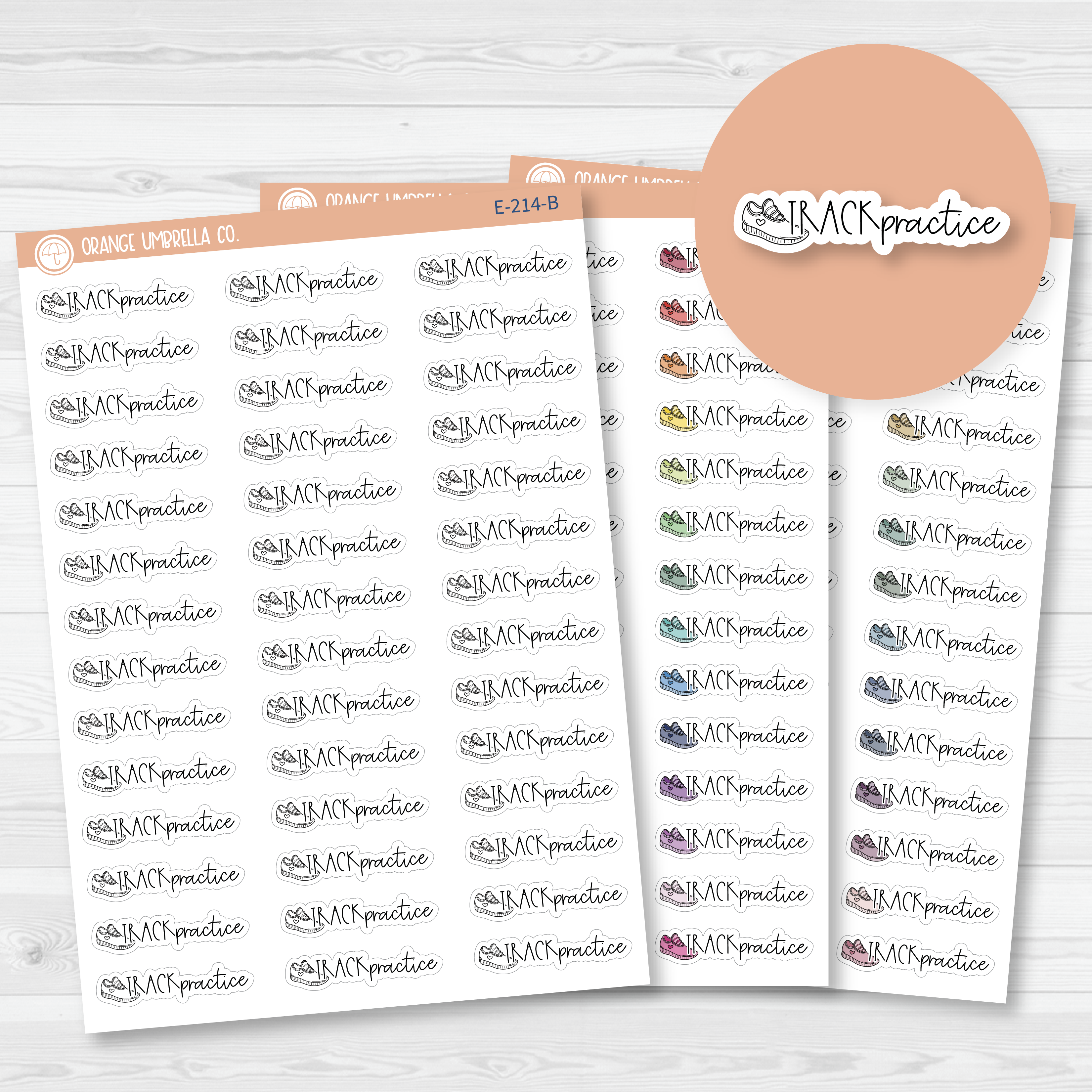 Track Practice Icon Script Planner Stickers | FC12 | E-214