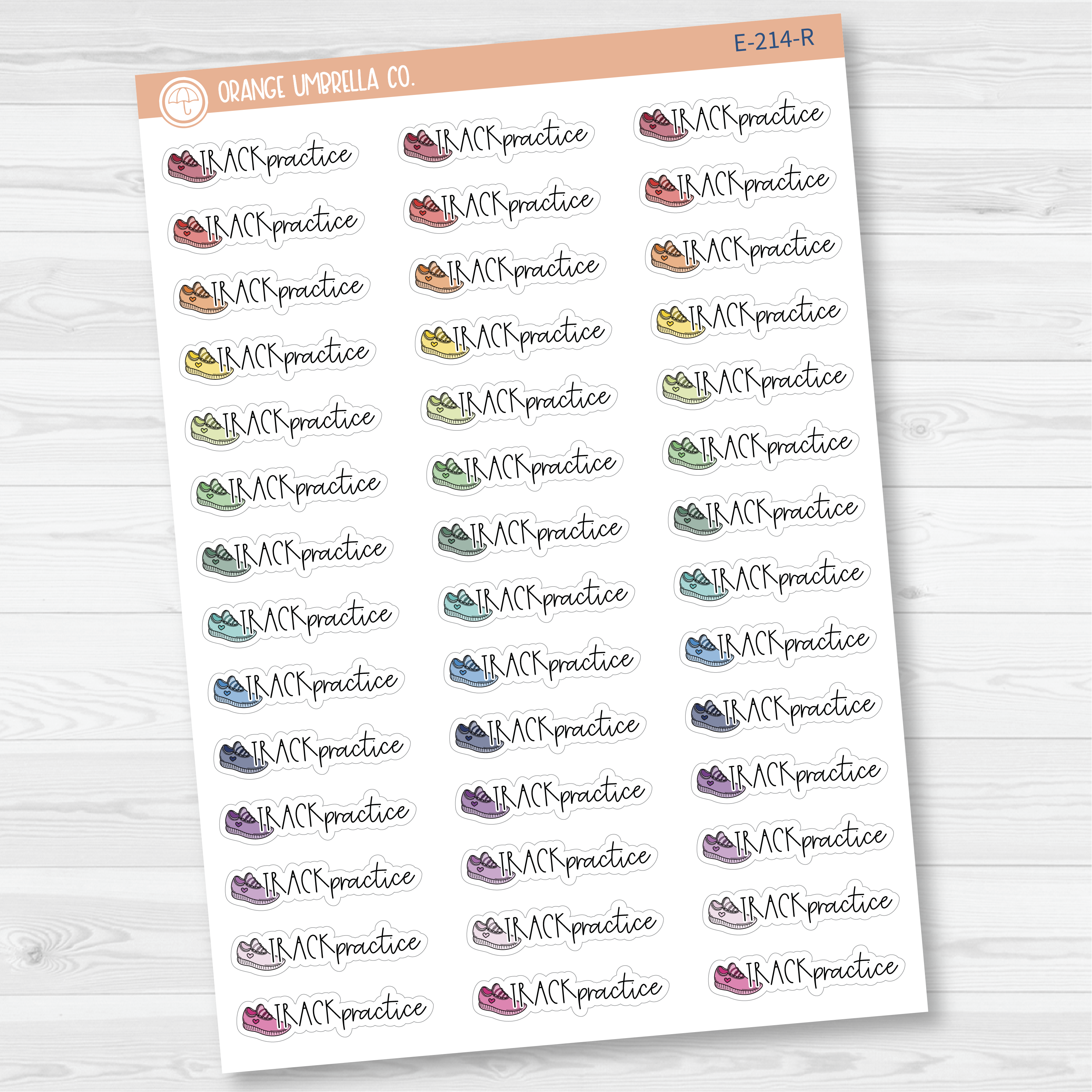 Track Practice Icon Script Planner Stickers | FC12 | E-214
