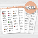 February Wacky Mini Holidays Script Planner Stickers | F16 | E-220