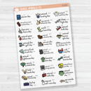 August Wacky Holidays Script Planner Stickers | F16 | E-233