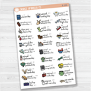 August Wacky Holidays Script Planner Stickers | F16 | E-233