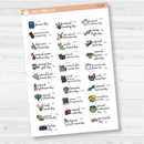 August Wacky Holidays Mini Script Planner Stickers | F16 | E-234