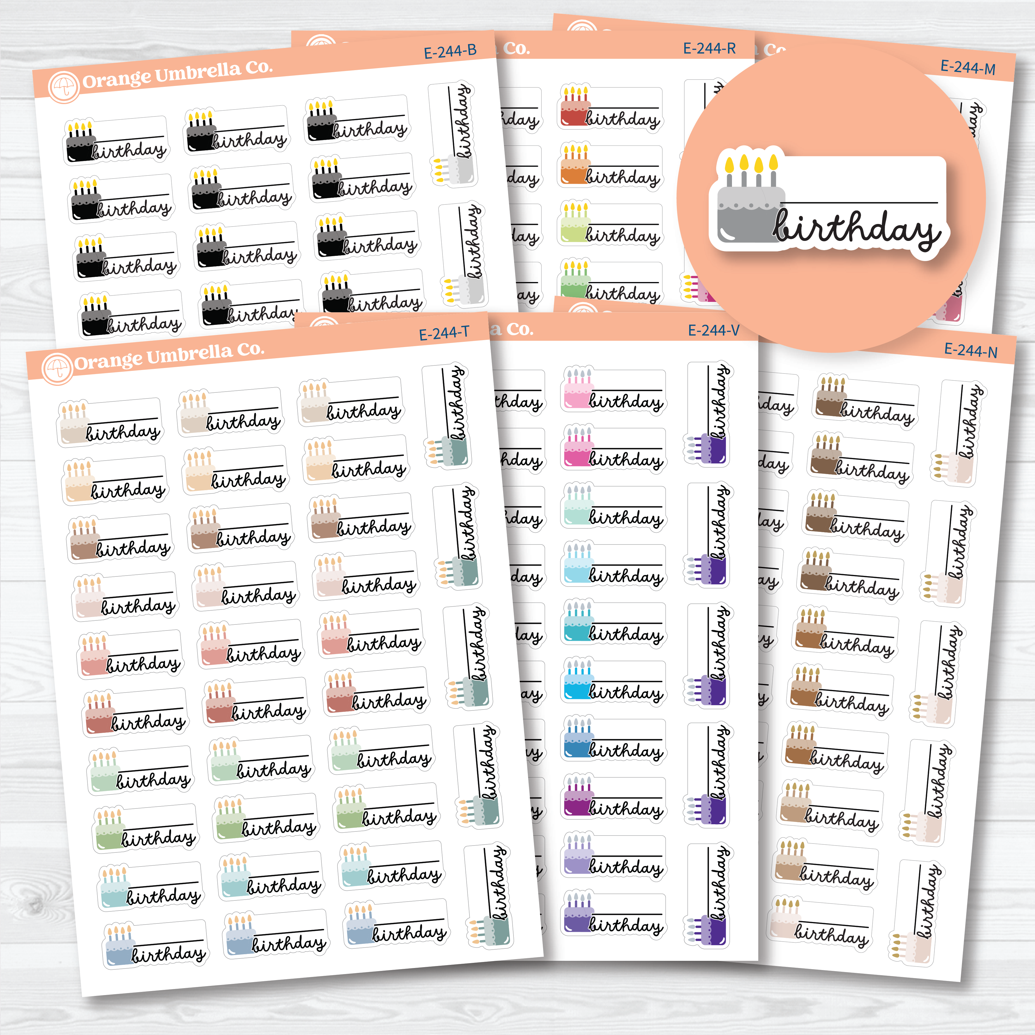 Birthday Fill-In Stickers | Cake Candle Event Labels for Planners | F16 | E-244