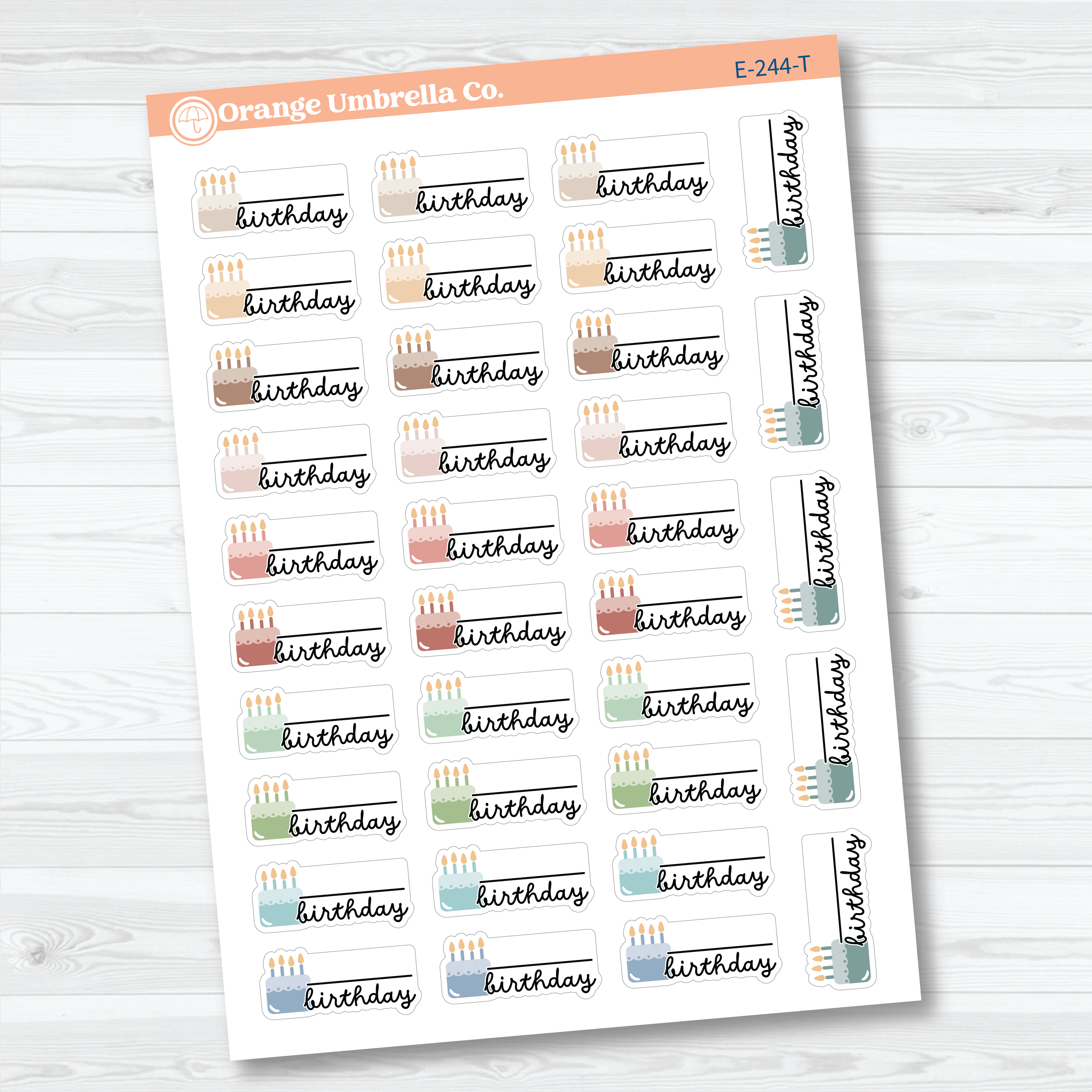 Birthday Fill-In Stickers | Cake Candle Event Labels for Planners | F16 | E-244