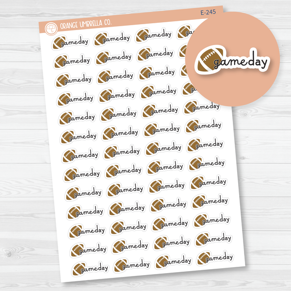 Game Day Football Event Planner Stickers | F16 | E-245