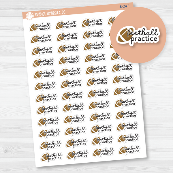 Football Practice Event Planner Stickers | F16 | E-247