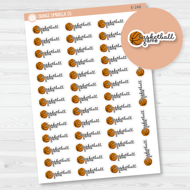 Basketball Game Event Planner Stickers | F16 | E-248