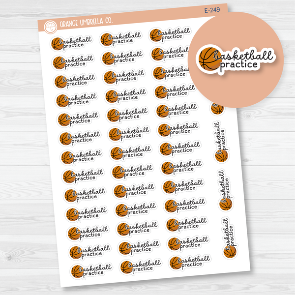 Basketball Practice Event Planner Stickers | F16 | E-249