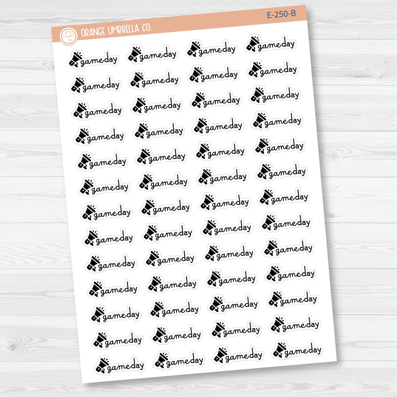 Game Day Event Megaphone Icon Script Planner Stickers | F16 | E-250