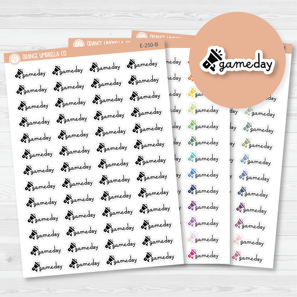 Game Day Event Megaphone Icon Script Planner Stickers | F16 | E-250