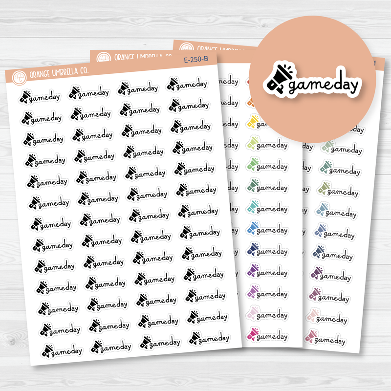 Game Day Event Megaphone Icon Script Planner Stickers | F16 | E-250