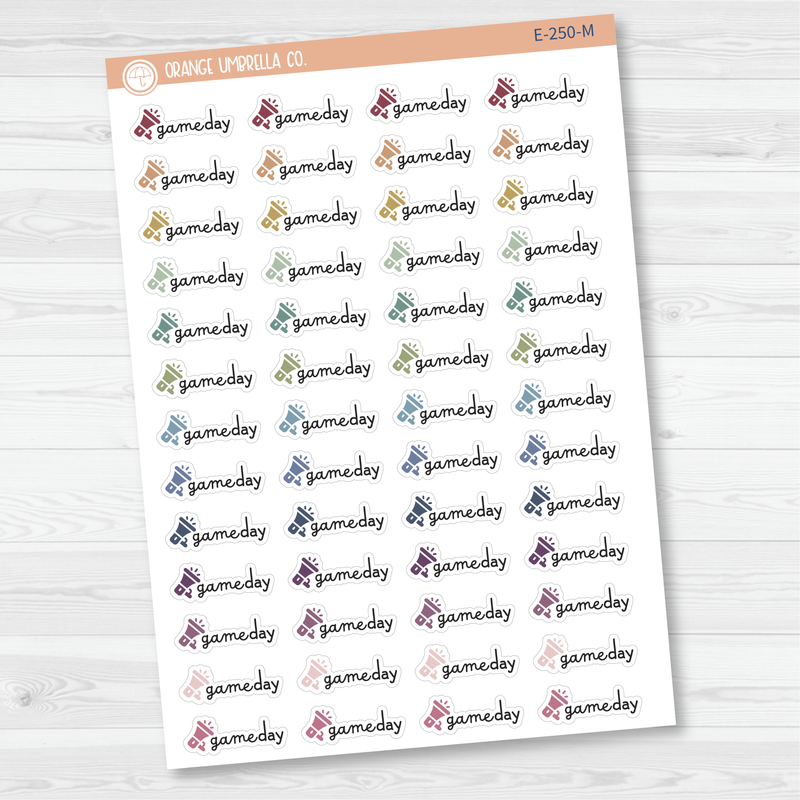 Game Day Event Megaphone Icon Script Planner Stickers | F16 | E-250