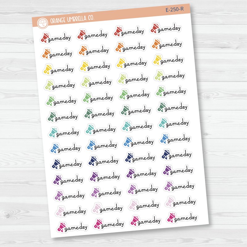 Game Day Event Megaphone Icon Script Planner Stickers | F16 | E-250