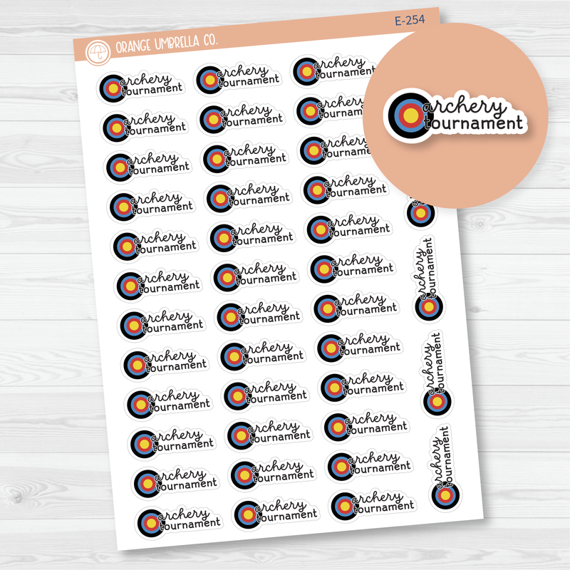 Archery Tournament Event Target Icon Script Planner Stickers | F16 | E-254