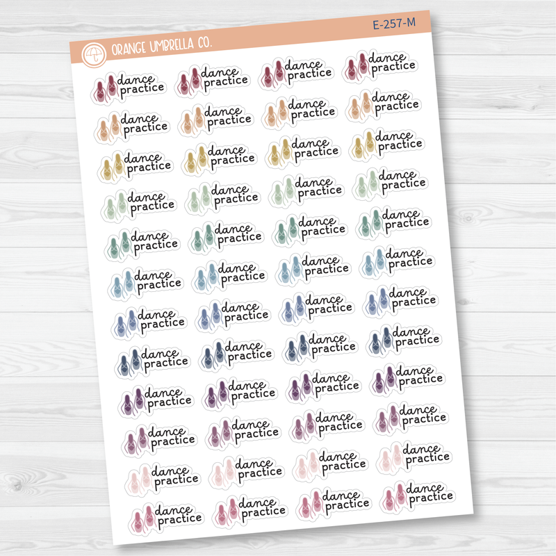 Dance Practice Event Shoes Icon Planner Stickers | F16 | E-257