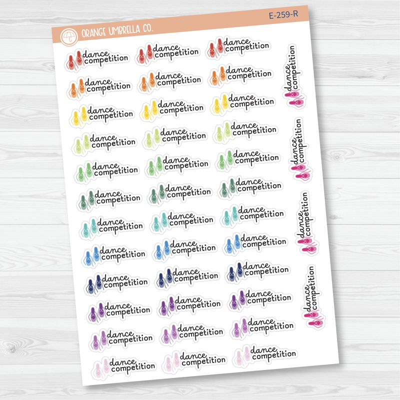 Dance Competition Event Shoes Icon Planner Stickers | F16 | E-259