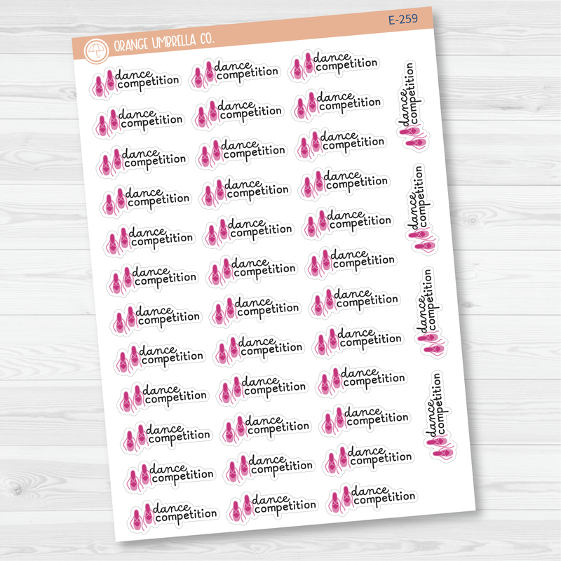 Dance Competition Event Shoes Icon Planner Stickers | F16 | E-259