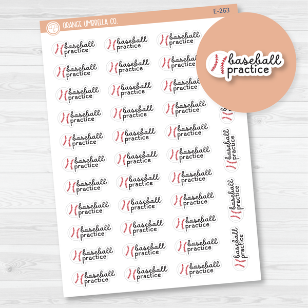 Baseball Practice Event Icon Planner Stickers | F16 | E-263