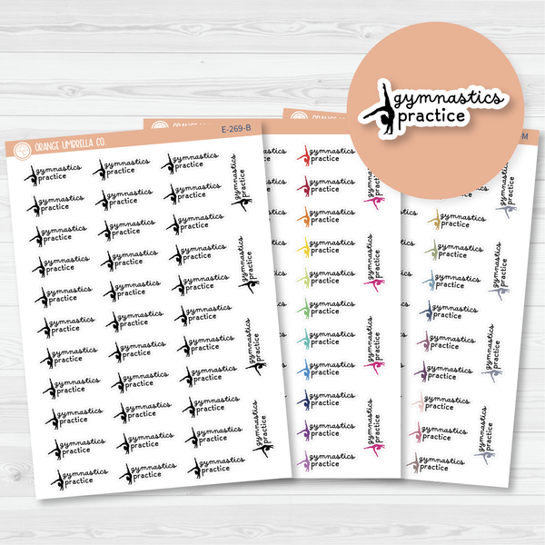 Gymnastics Practice Icon Event Script Planner Stickers | F16 | E-269