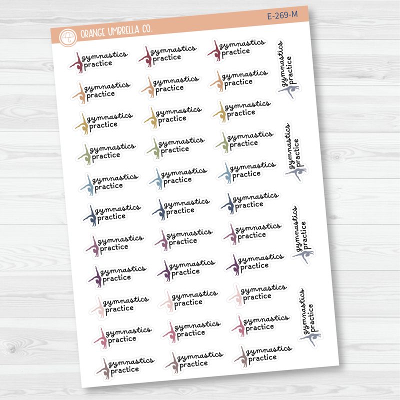 Gymnastics Practice Icon Event Script Planner Stickers | F16 | E-269