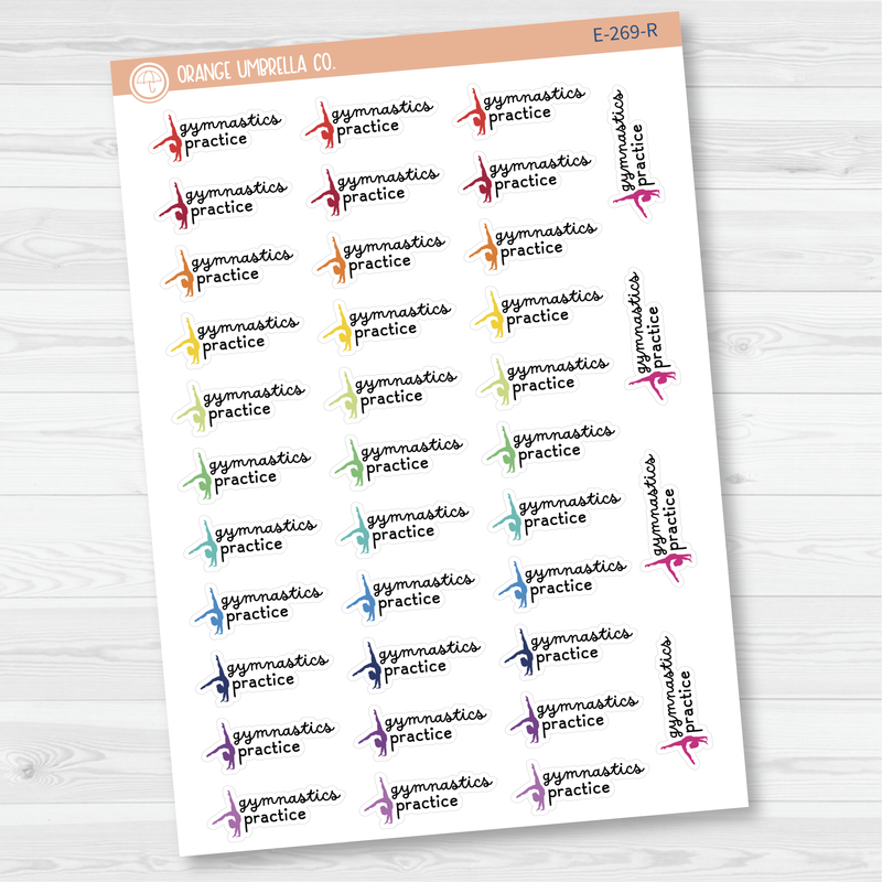 Gymnastics Practice Icon Event Script Planner Stickers | F16 | E-269