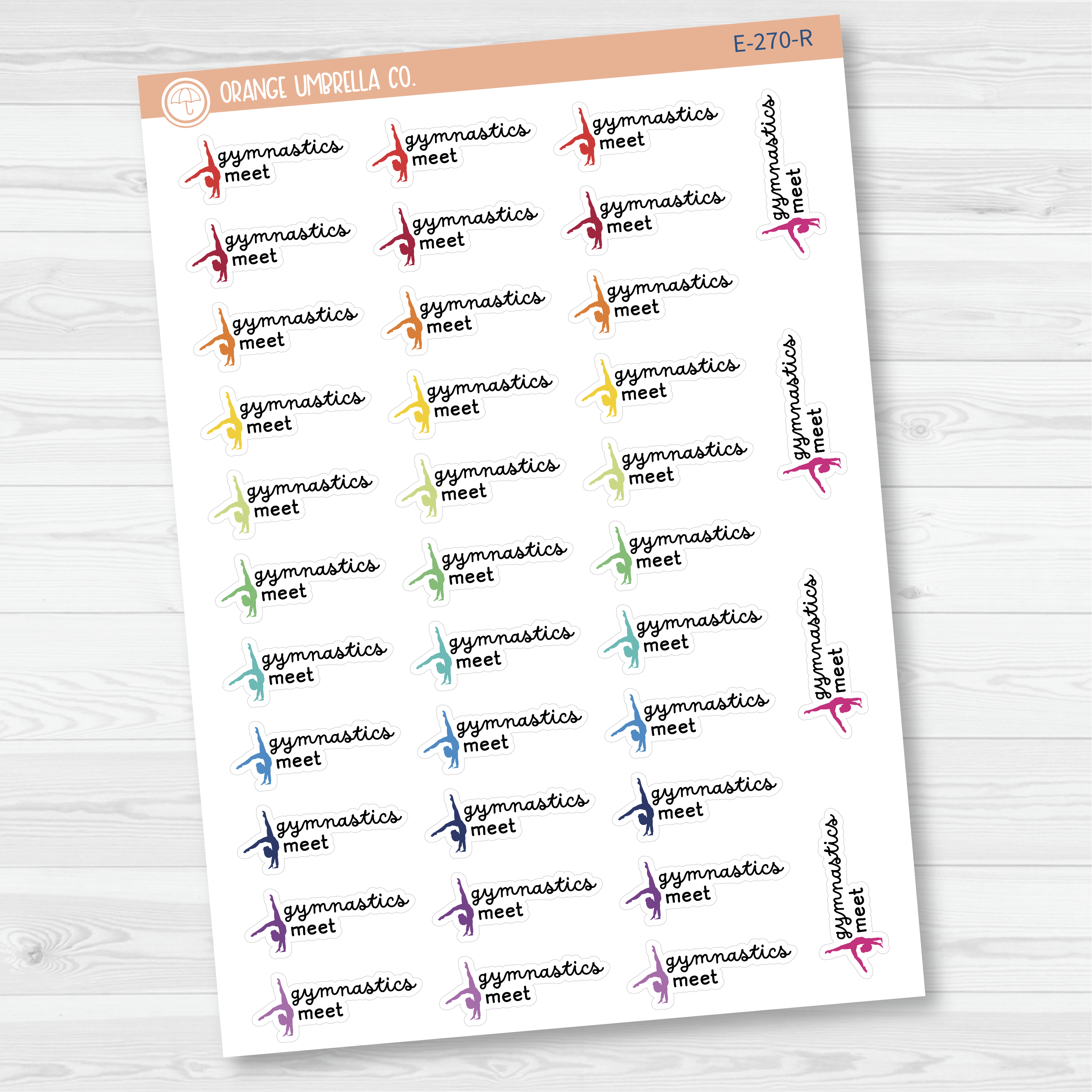 Gymnastics Meet Icon Event Script Planner Stickers | F16 | E-270