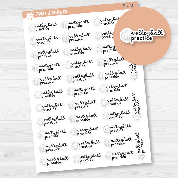 Volleyball Practice Event Label Planner Stickers | F16 | E-273