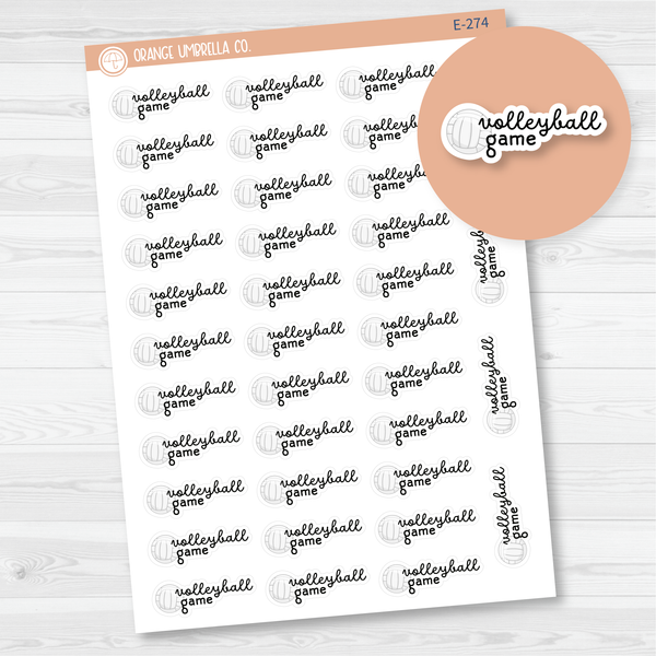 Volleyball Game Event Label Planner Stickers | F16 | E-274