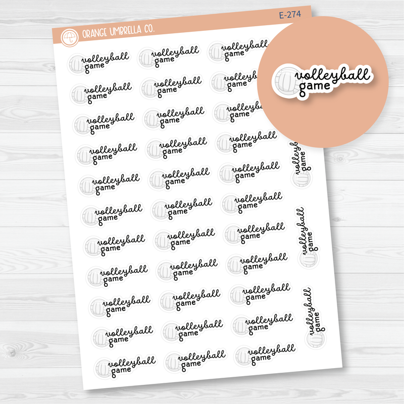 Volleyball Game Event Label Planner Stickers | F16 | E-274