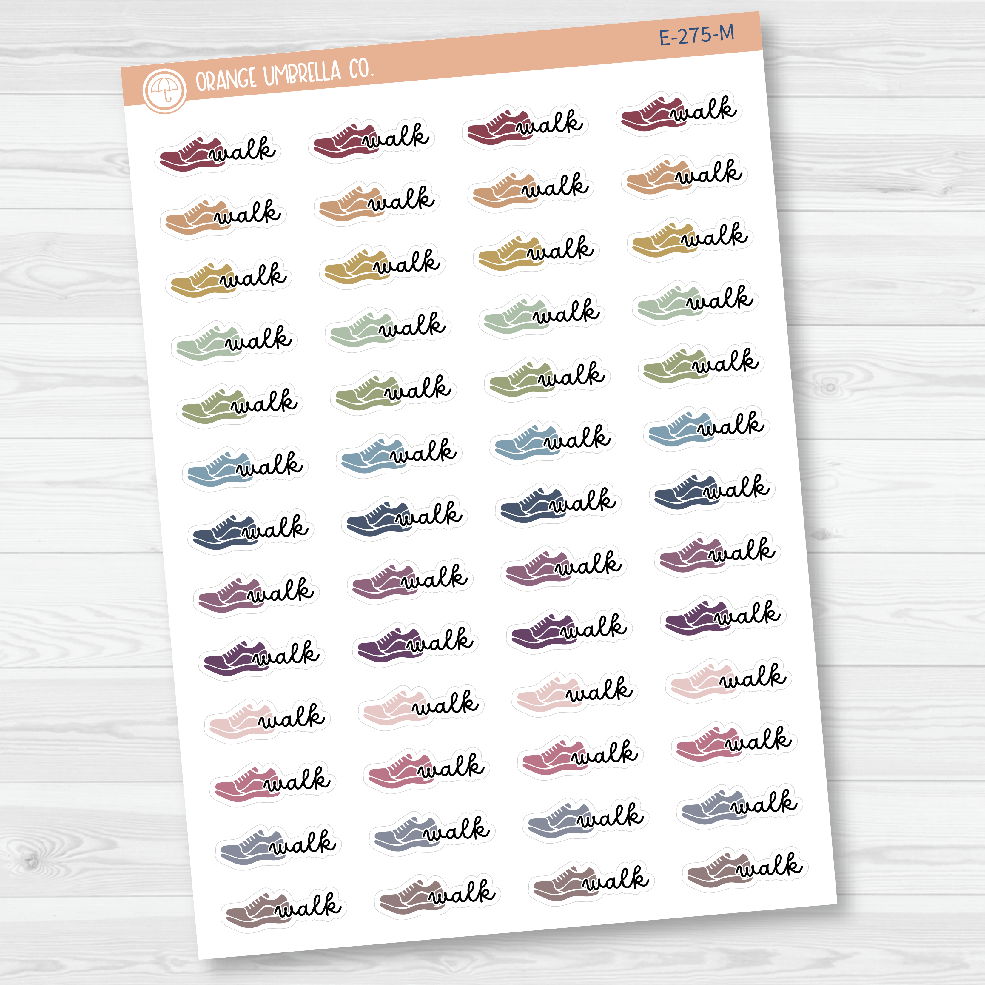 Walk Event Labels | Exercise Icon Script Planner Stickers | F16 | E-275